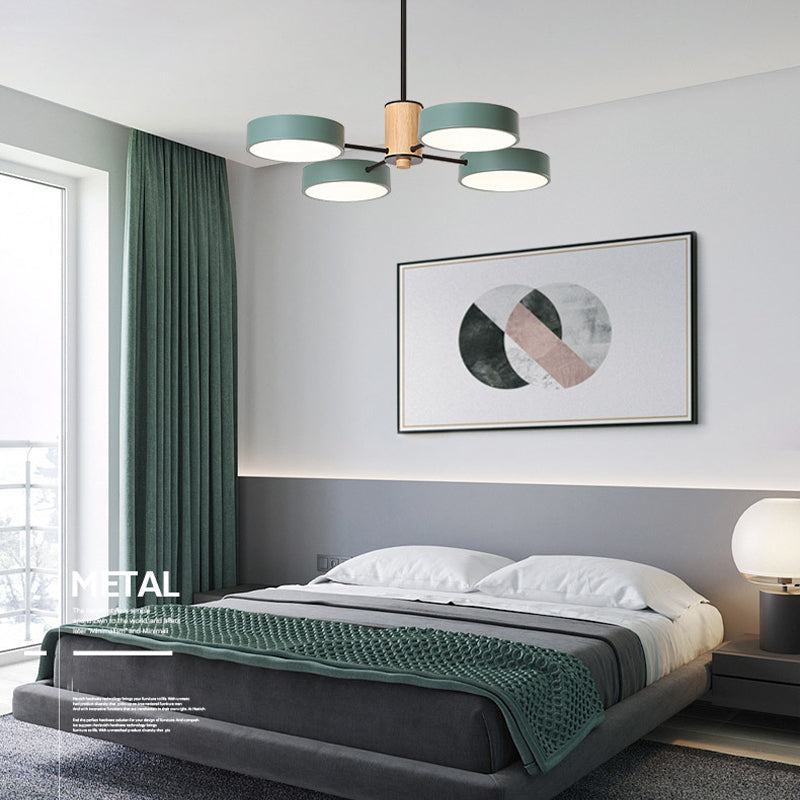 Arisha Modern Kronleuchter Geometrische Wohnzimmer, Metall Holz, 3 Farben