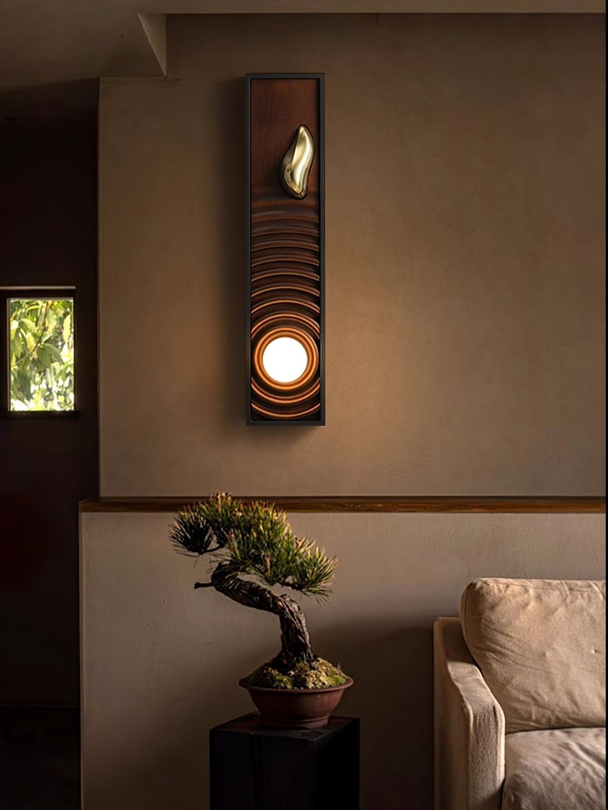 Caleb Vintage Holz-Wandleuchte