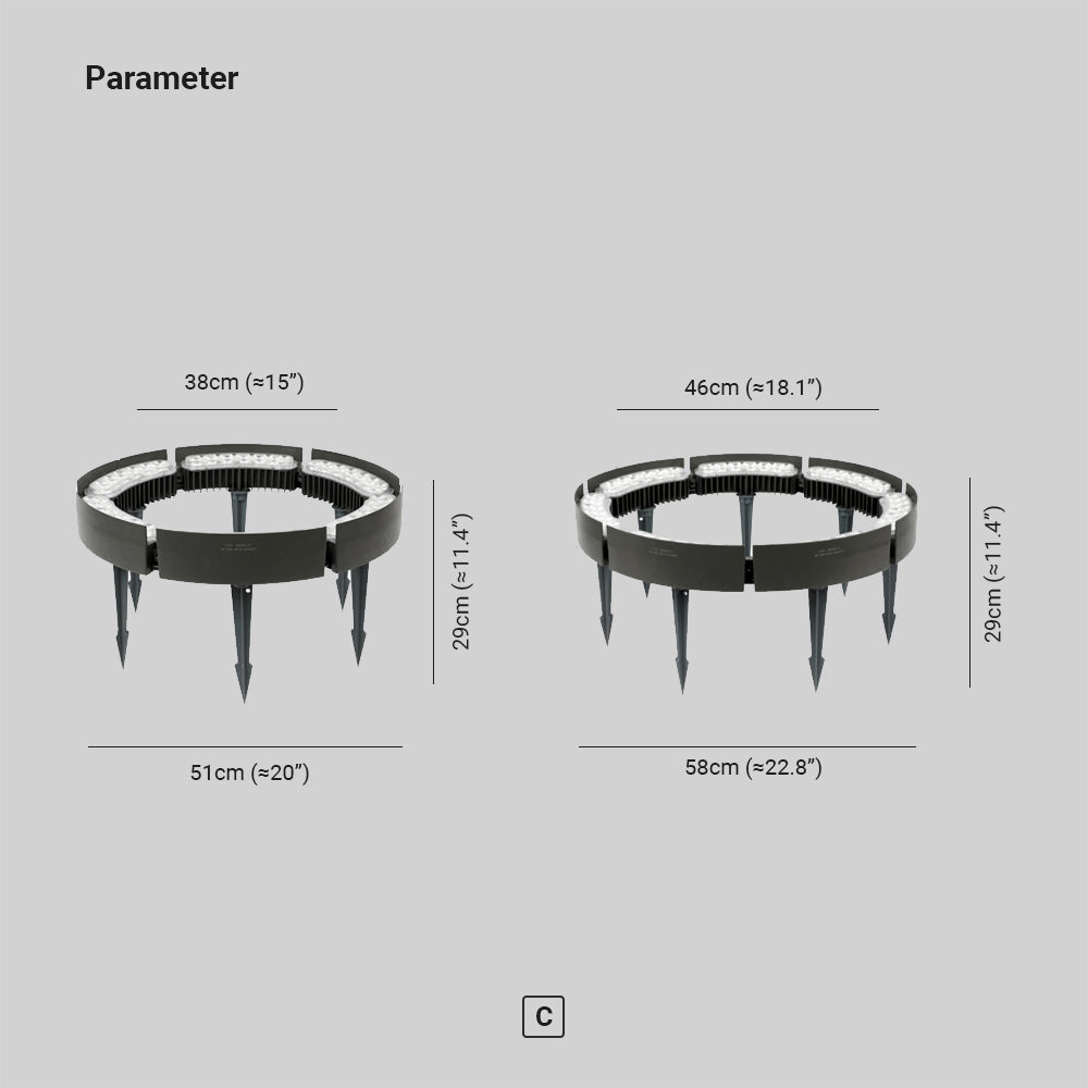 Ray Modern Ring LED Außenleuchte Schwarz Flur/Garten Metall&Glas