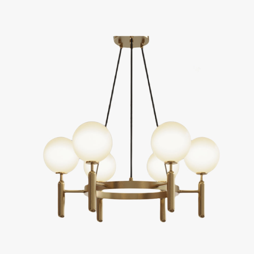 Kristy Modern/Rund LED Kronleuchter Gold Glas/Metall Wohnzimmer