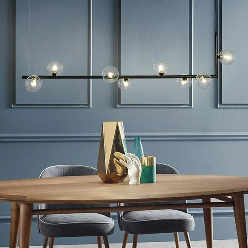 Valentina Minimalistische LED Pendelleuchte Schwarz/Gold Schlafzimmer