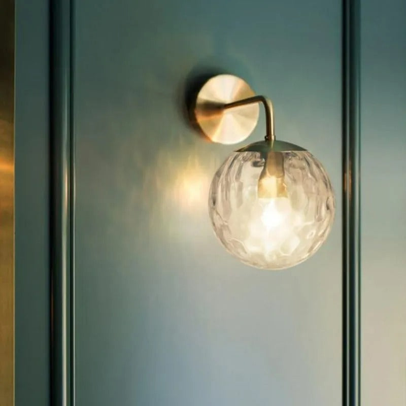 Valentina Spiegelfront Wandleuchte,2 Farben, Metall Glas