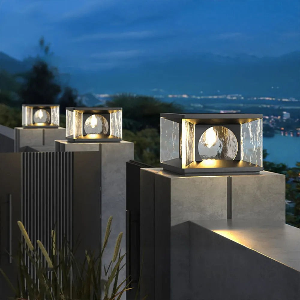 Ray Modern LED Außenleuchte Weiß Solar Garten/Balkon Metall/Glas