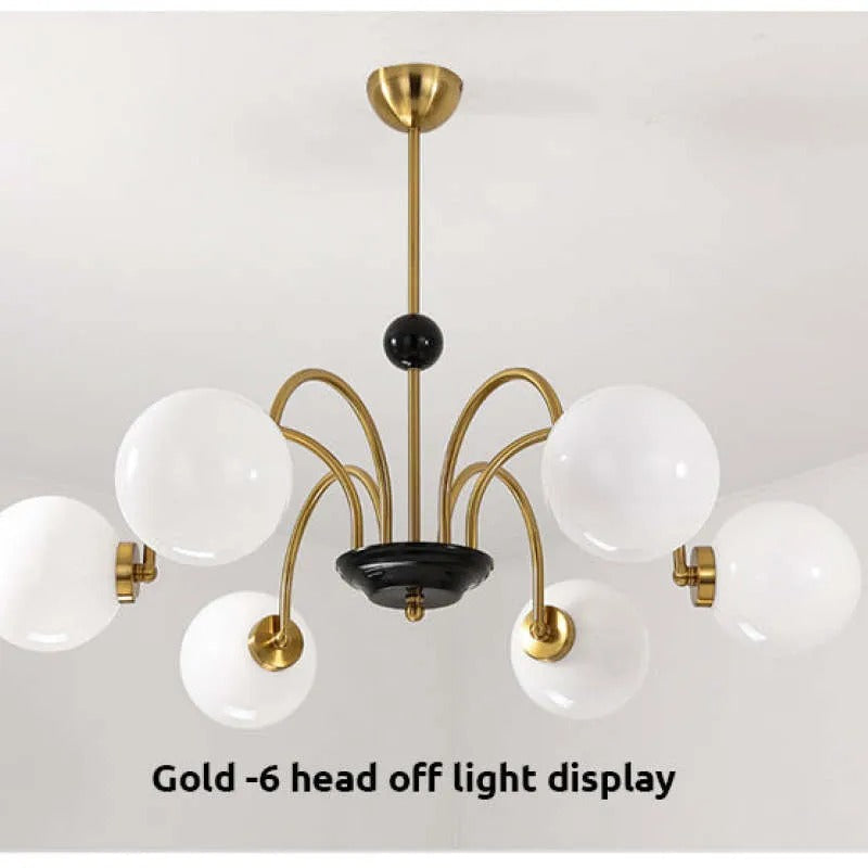 Valentina Moderner Globe Glas Art Deco Kronleuchter, Wohnzimmer