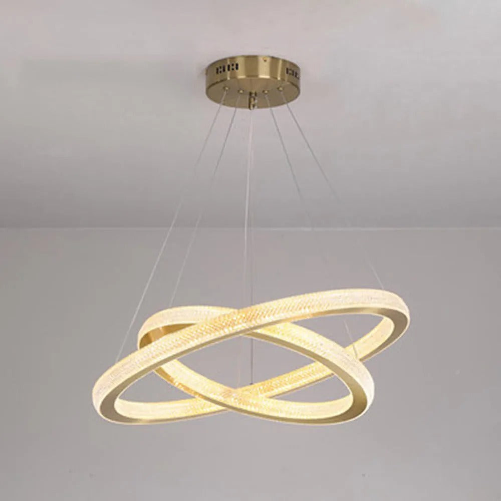 Kristy Modern Ring LED Kronleuchter Gold Wohn/Schlafzimmer Metall