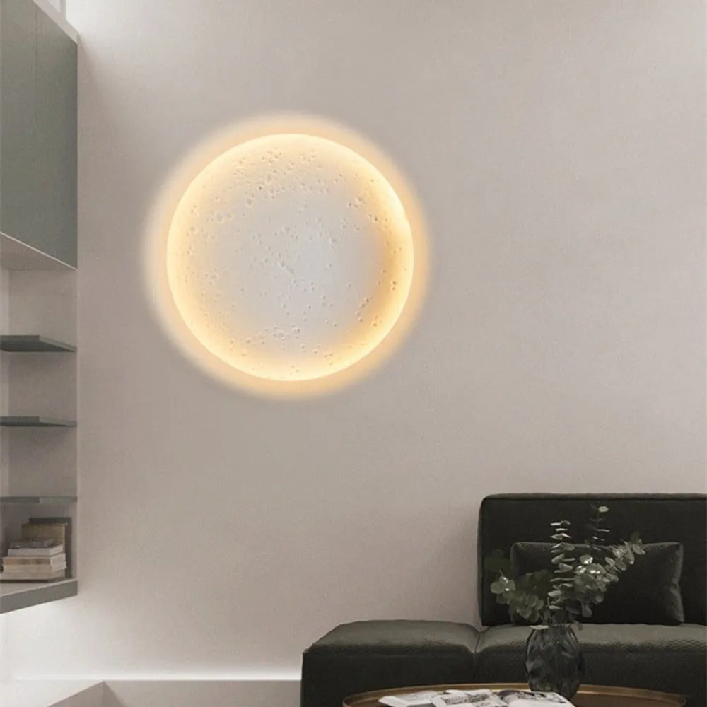 Aria Mond Wandmalerei Lampe Fernbedienung Dimmbar, 2 Stil