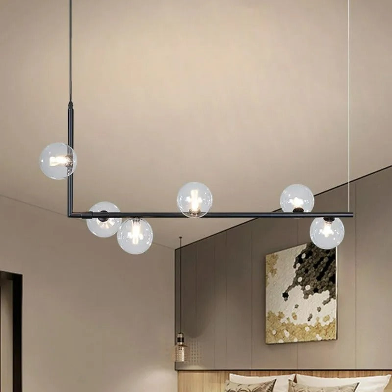 Valentina Minimalistische LED Pendelleuchte Schwarz/Gold Schlafzimmer