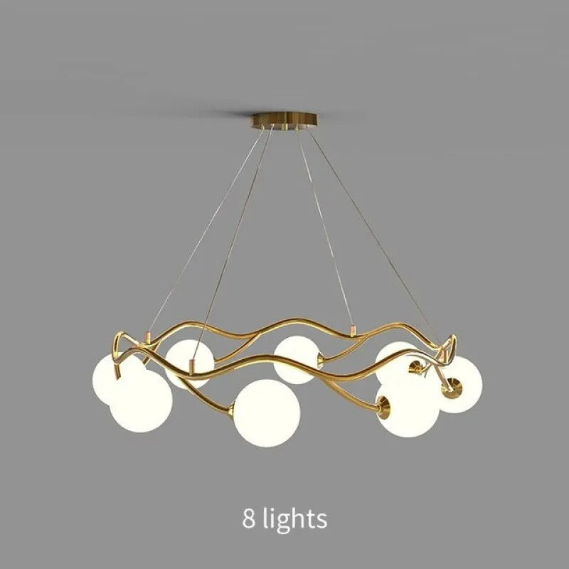 Valentina Moderne LED Pendelleuchte Wohnzimmer/Schlafzimmer Weiß/Gold