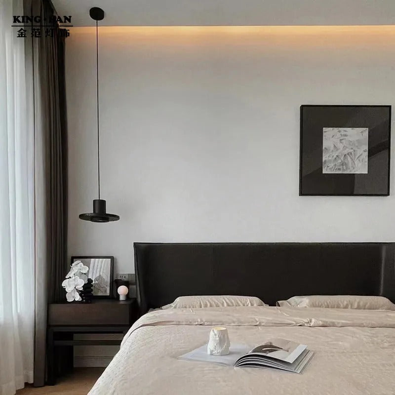 Arisha Modern LED Pendelleuchte Schwarz Wohn/Schlaf/Esszimmer Stein