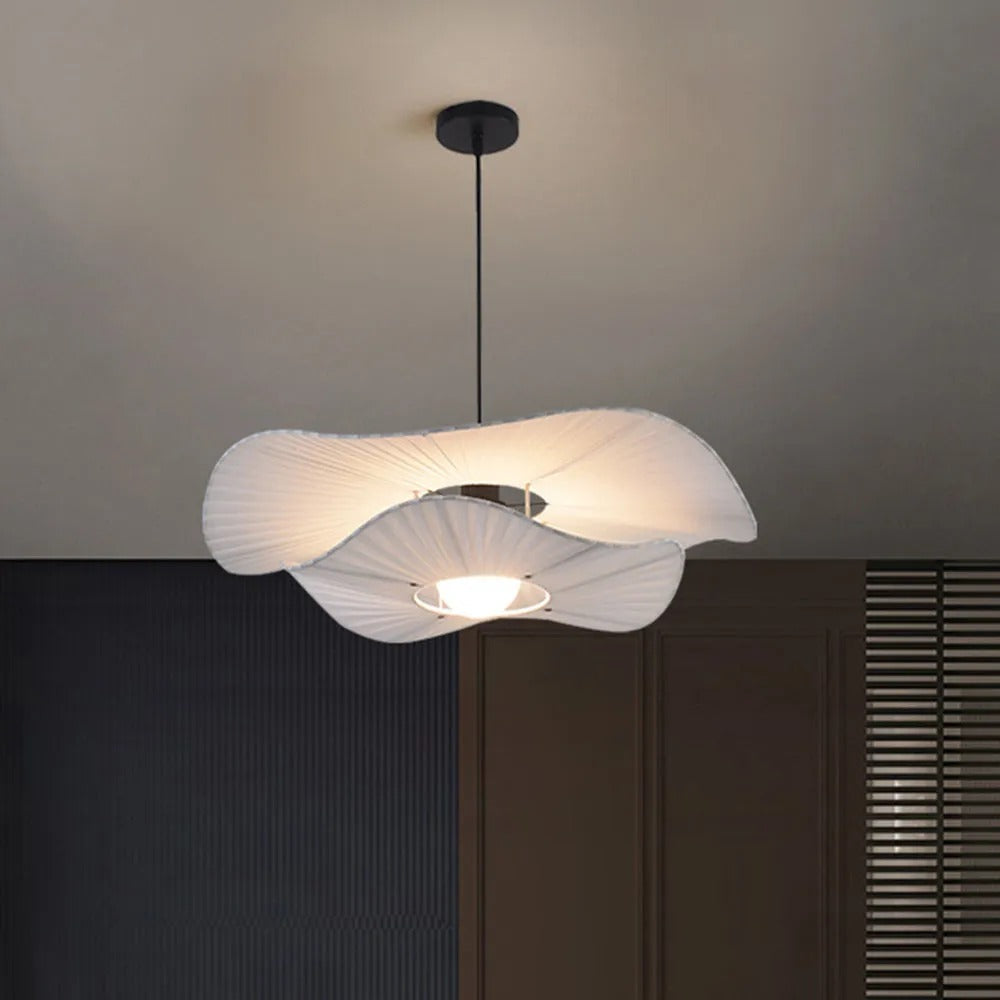 Ritta Moderne LED Pendelleuchte Esszimmer/Schlafzimmer Weiß Stoff