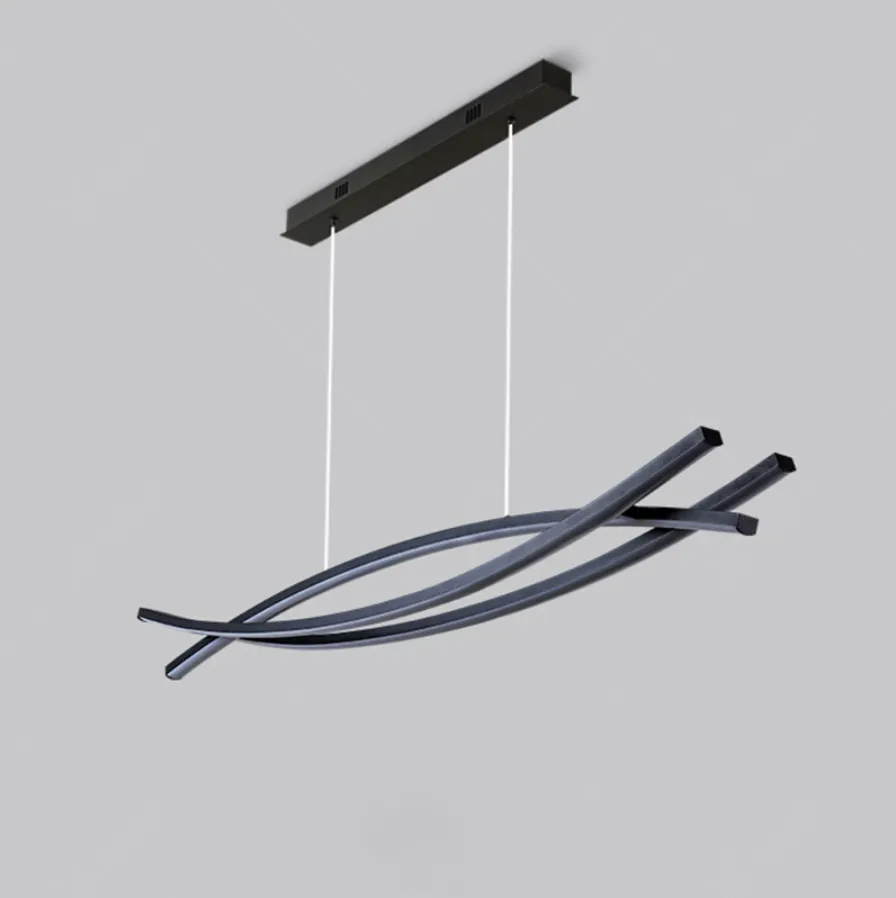 Arisha Modern LED Pendelleuchte Schwarz, Wohn/Esszimmer, Metall