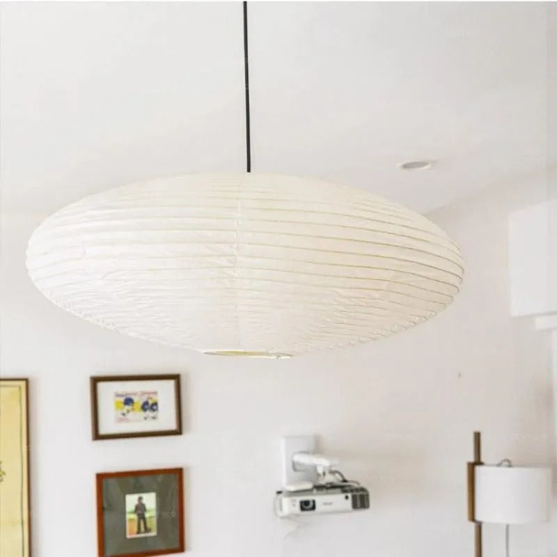 Ritta Wabi-Sabi Retro Rund Metall Papier LED Pendelleuchte Esszimmer
