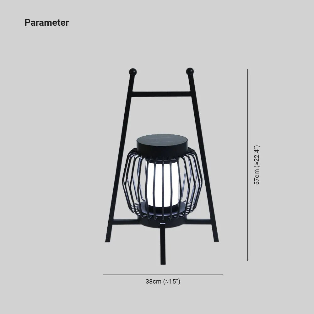 Ray Modern Laterne LED Außenleuchte Solar Schwarz Garten/Balkon/Flur Metall dia-38cm