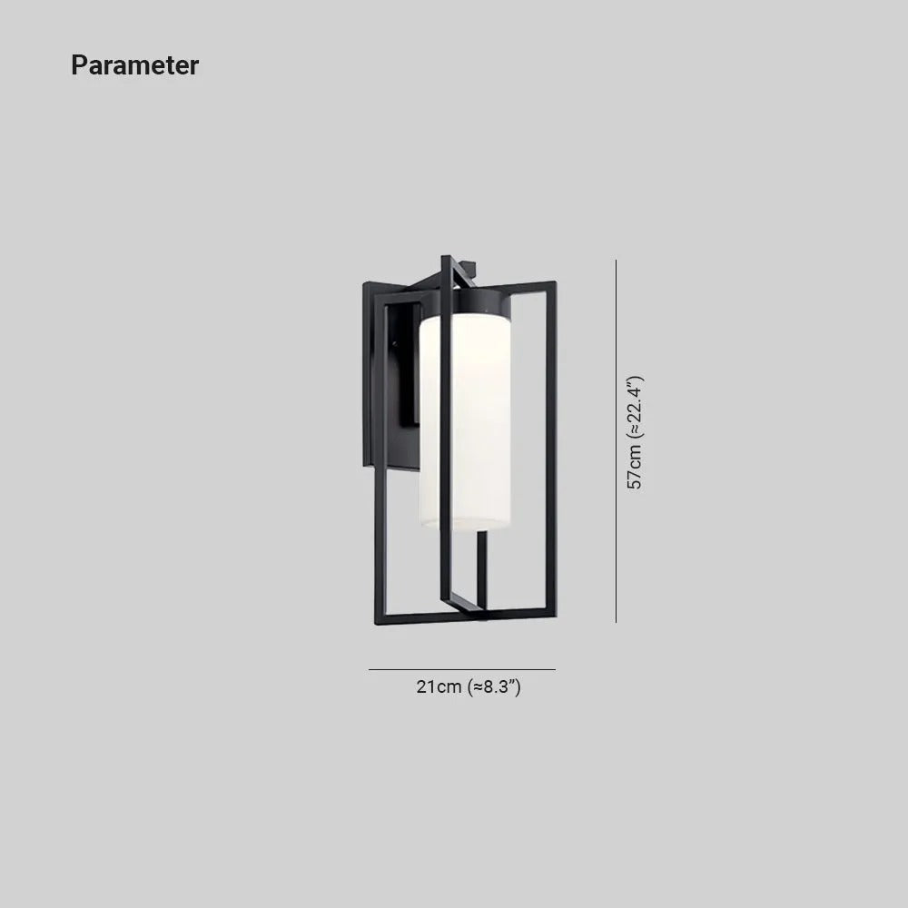Ray Modern Rechteckig LED Wandleuchte Außen Zäunen/Toren/TerrassenSchwarz Metall 57CM Lang