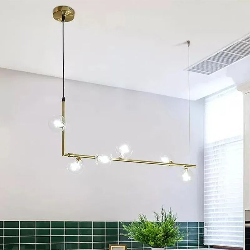 Valentina Minimalistische LED Pendelleuchte Schwarz/Gold Schlafzimmer