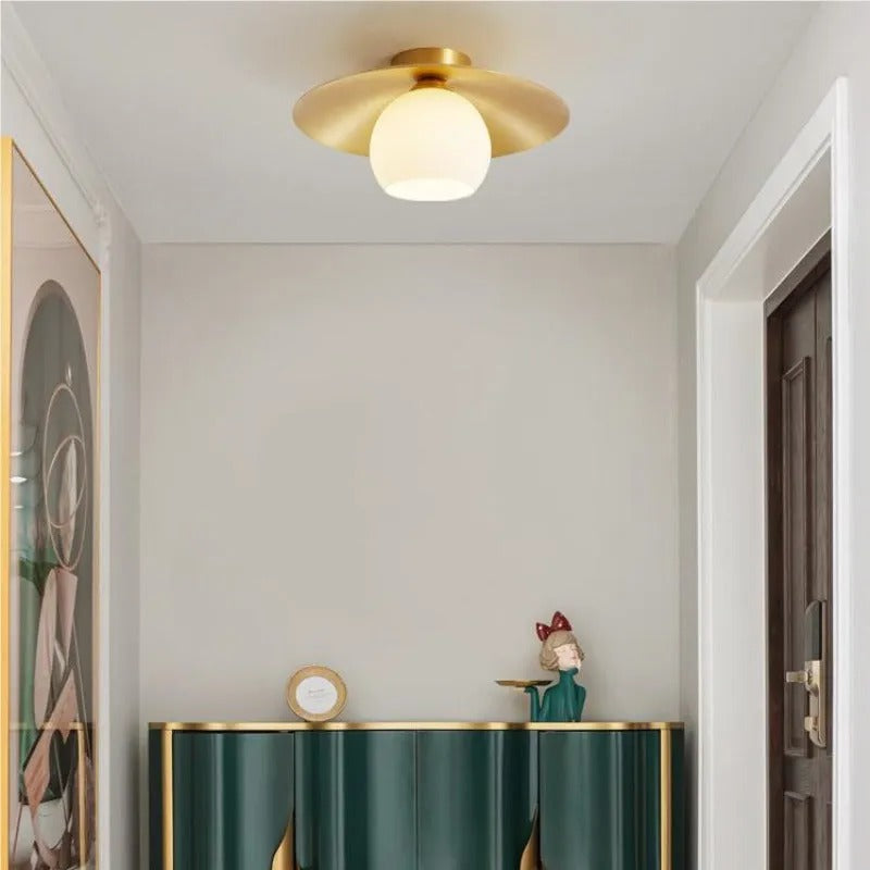 Arisha Modern LED Deckenleuchte Metall Glas Flur Wohnzimmer Küche