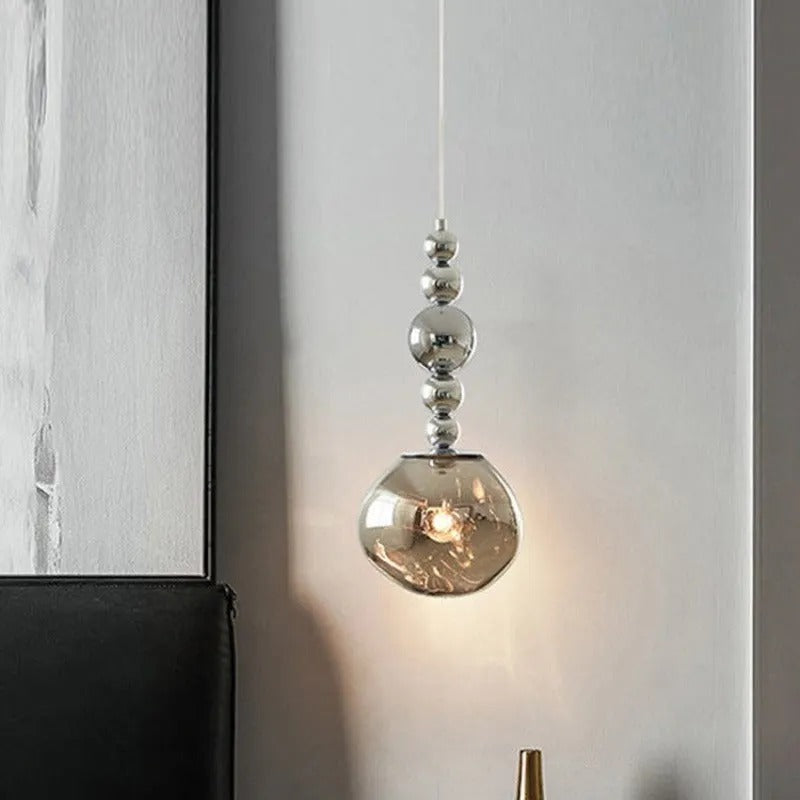 Valentina Retro LED Pendelleuchte Chrom Metall/Acryl Schlafzimmer