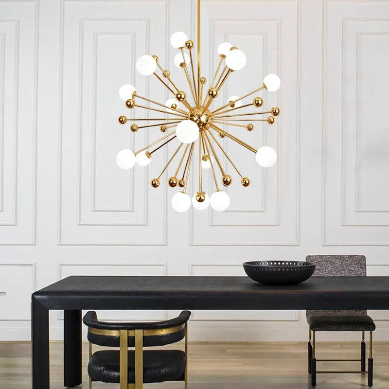 Silva Modern LED Kronleuchter Gold Glas Wohn/Esszimmer/Schlafzimmer