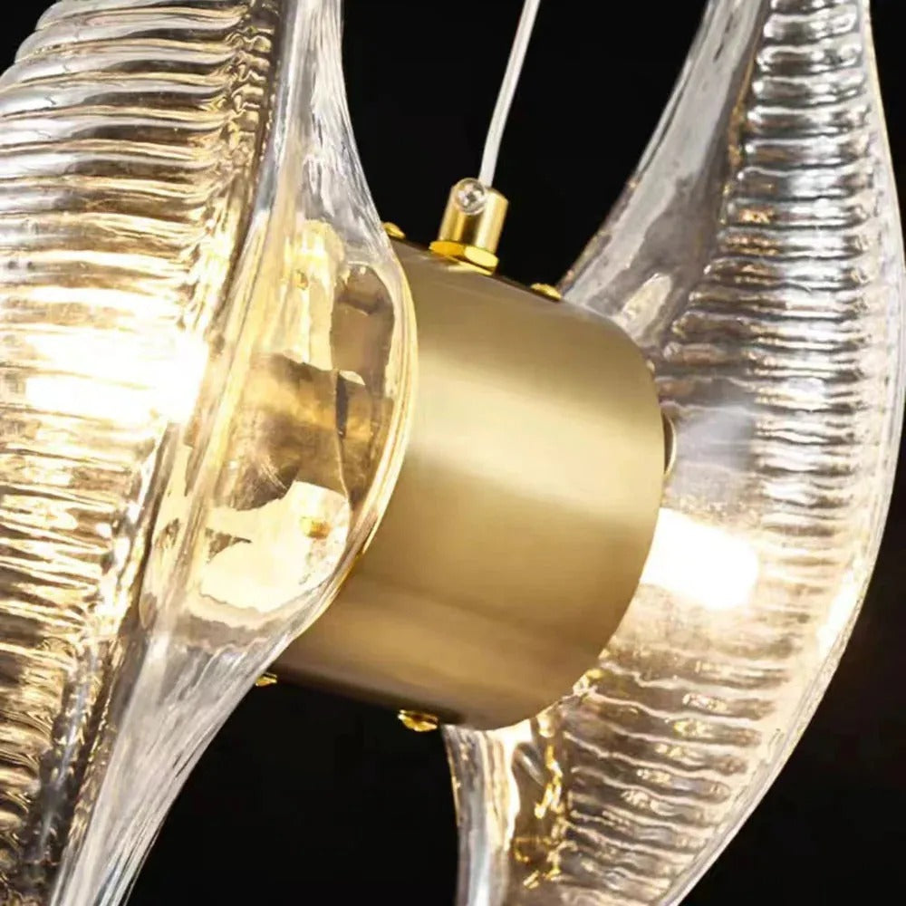 Kristy Design LED Pendelleuchte Gold Schlaf/Esszimmer Glas/Metall