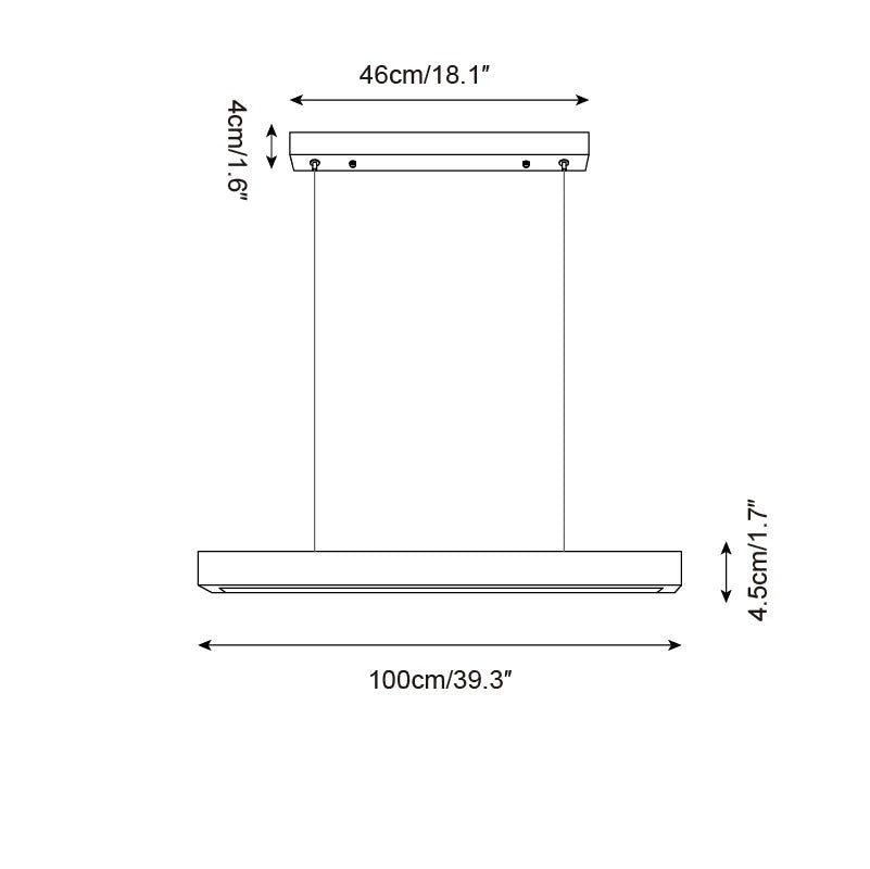 Lyven Minimalistische Travertin-Pendelleuchte linear