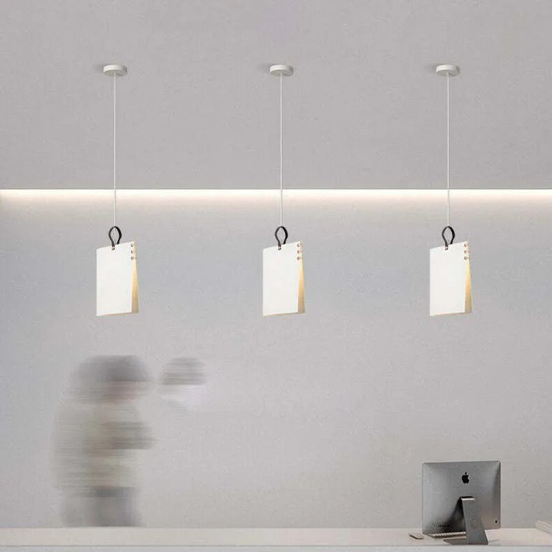 Arisha Design LED Pendelleuchte Weiß Schlafzimmer/Wohnzimmer Stoff