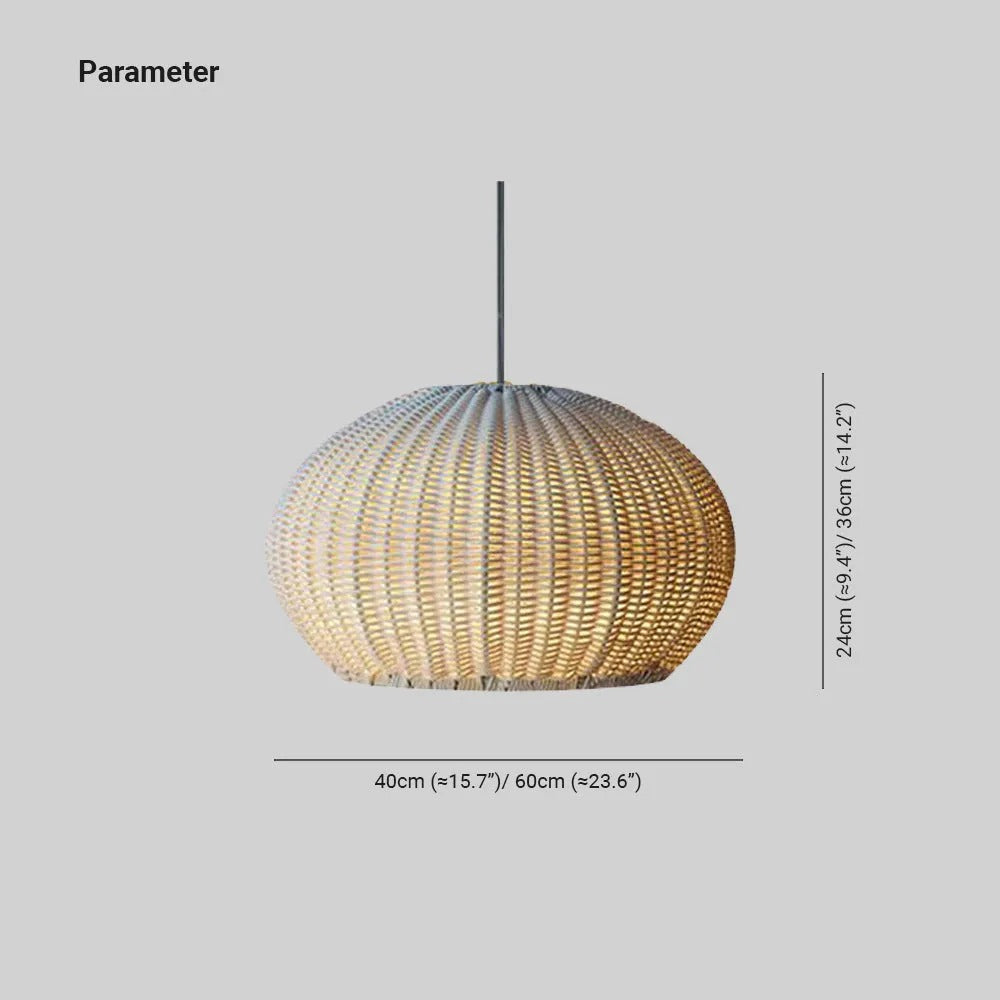 Ritta Außenpendelleuchte, Metall & Rattan, 2 Farben