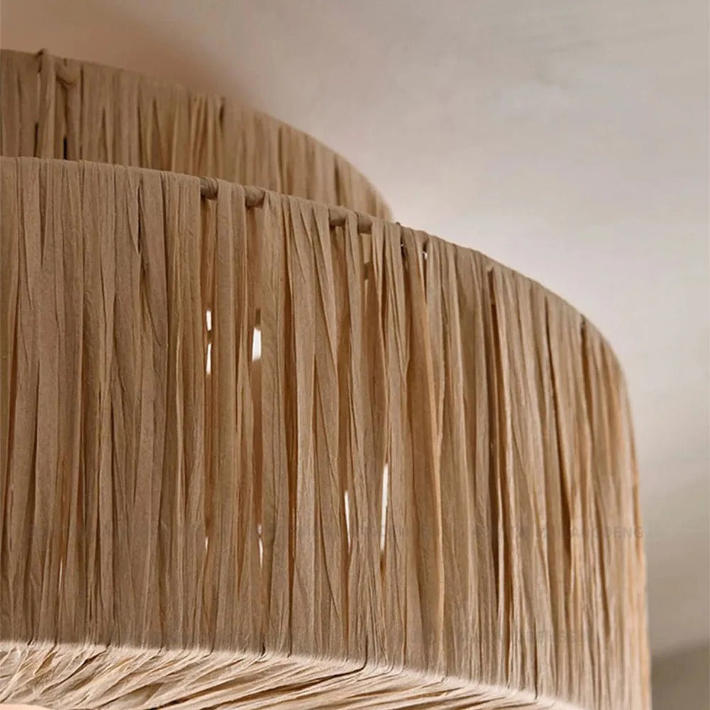 Hermes Rattan Pendant Light 3 Style