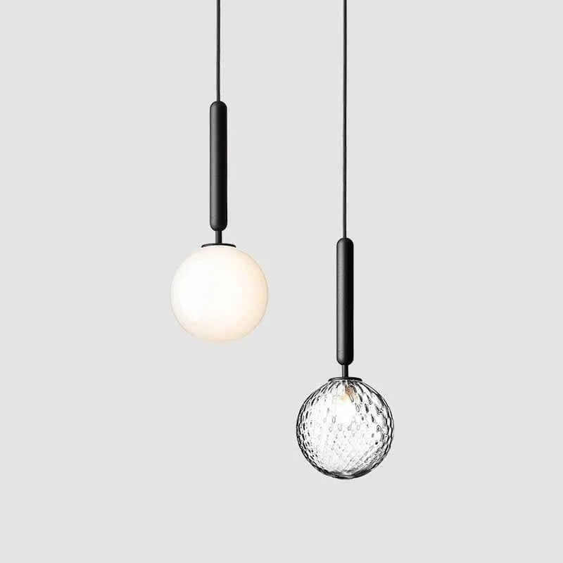 Valentina Modern LED Pendelleuchte Kugel Weiß Ess/Schlafzimmer Metall/Glas