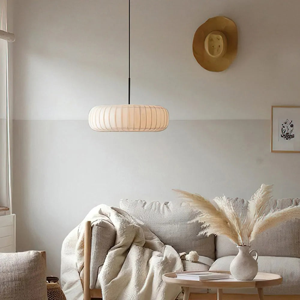 Ritta Kreativ Runden Pendelleuchte Textil Wohnzimmer Flur Esszimmer