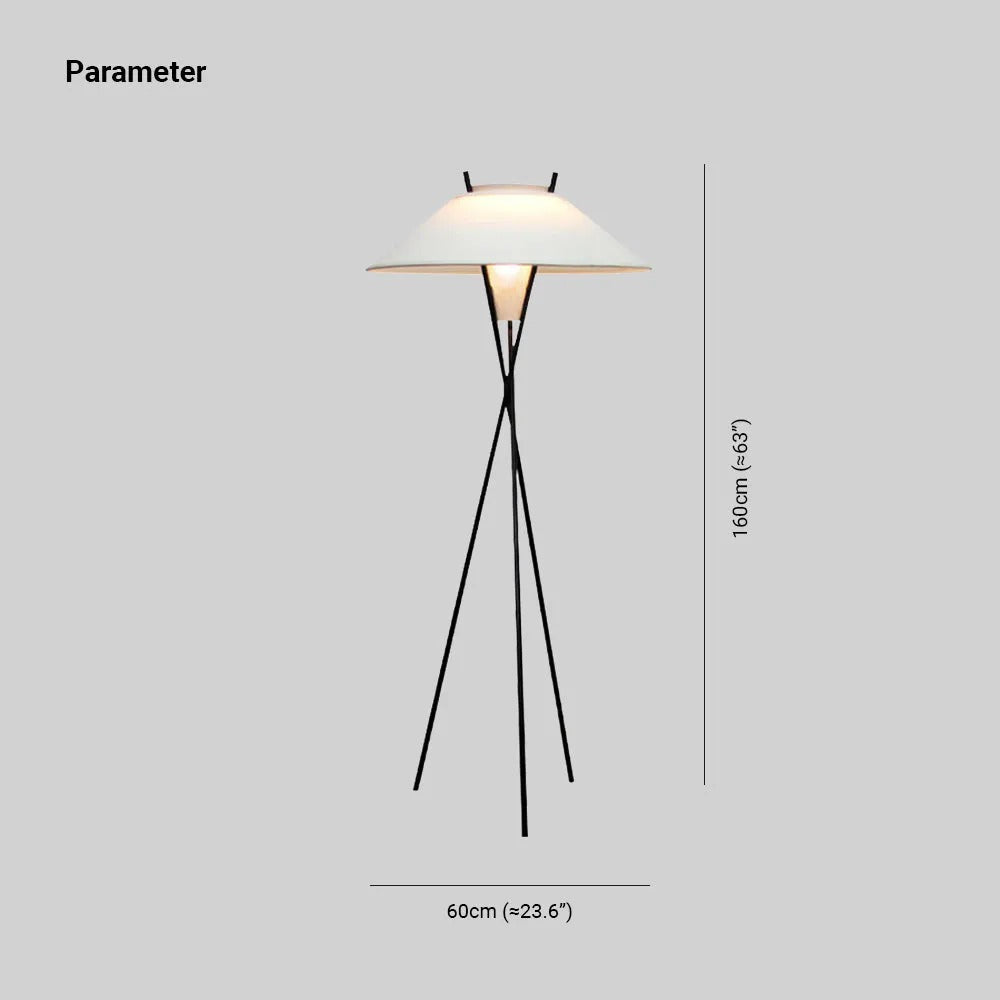 Arisha Modern LED Stehleuchte Tripod Wohnzimmer Schlafzimmer, Weiß, Metall Stoff