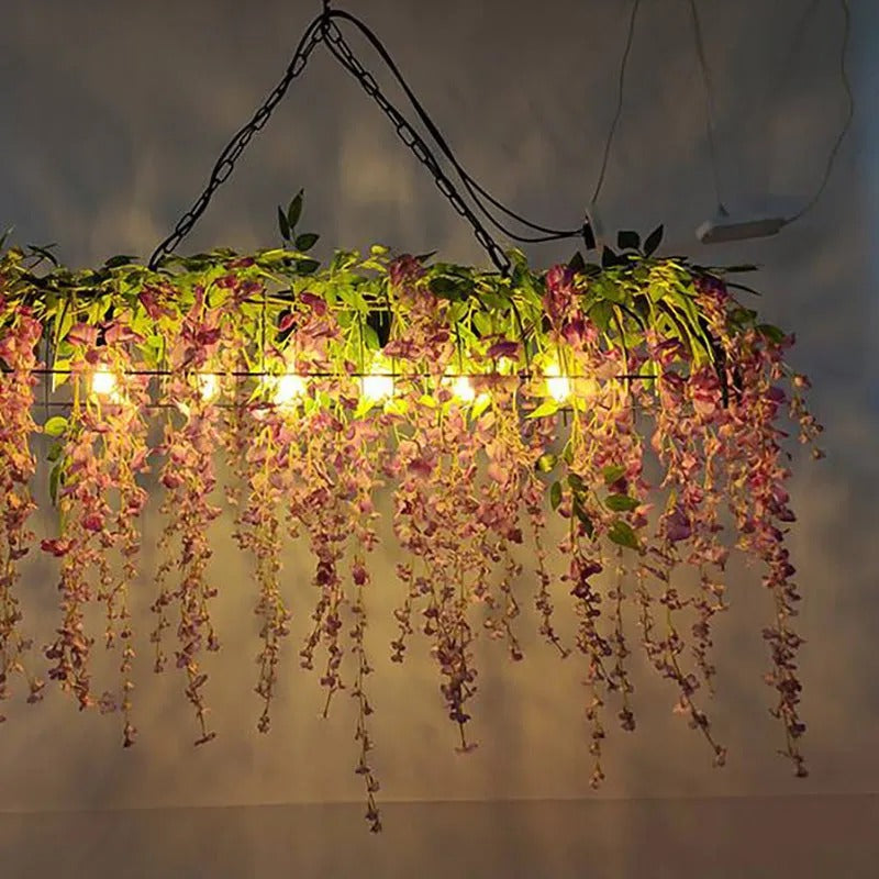 Ritta Pendelleuchte Blume, Metall Rosa Grün