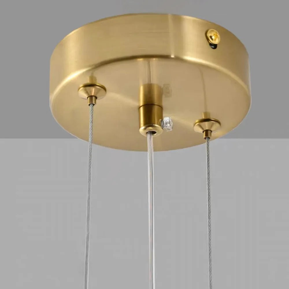 Kristy Design LED Pendelleuchte Gold Schlaf/Esszimmer Glas/Metall