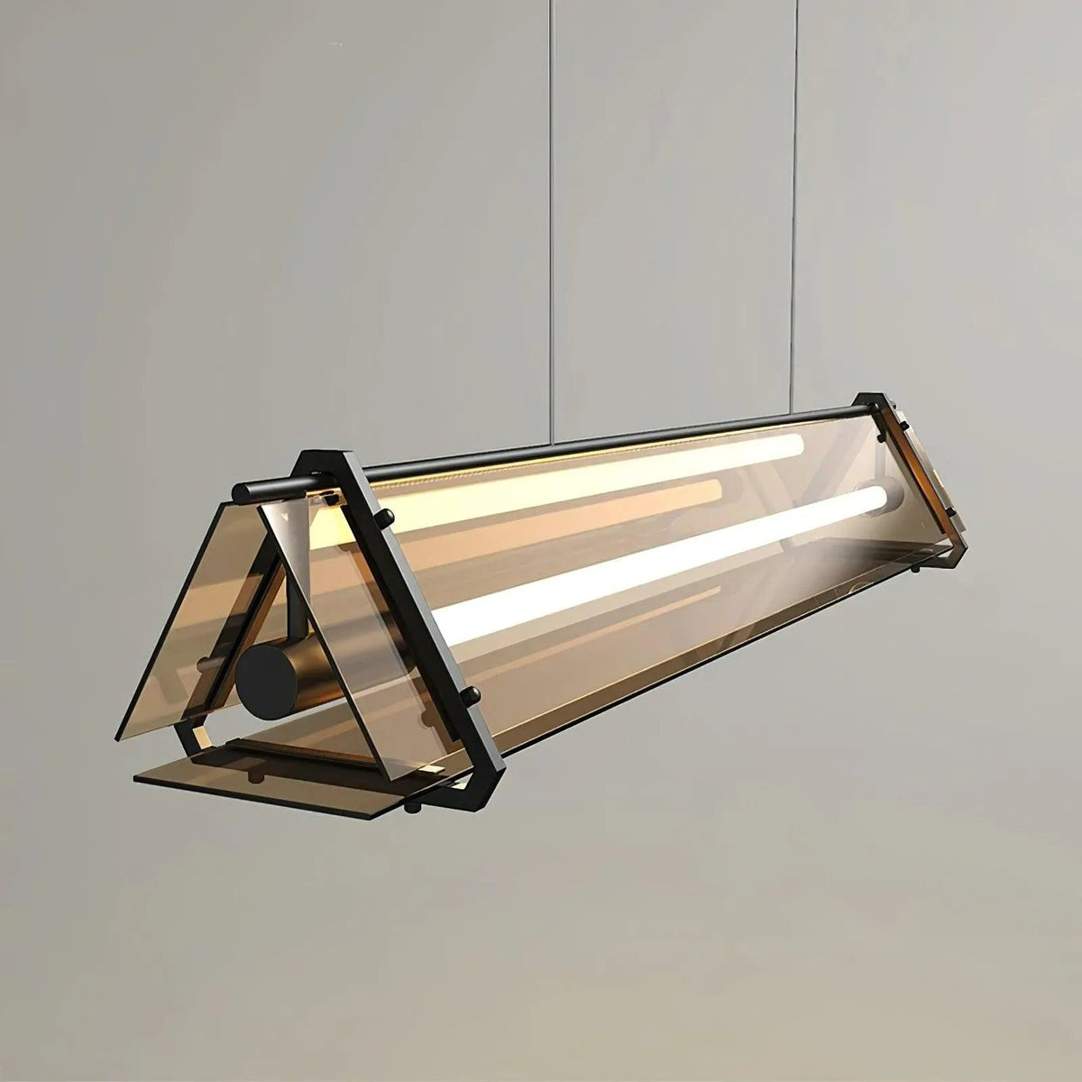 Arisha Industrielle LED Pendelleuchte Schlaf/Wohnzimmer Gold Glas