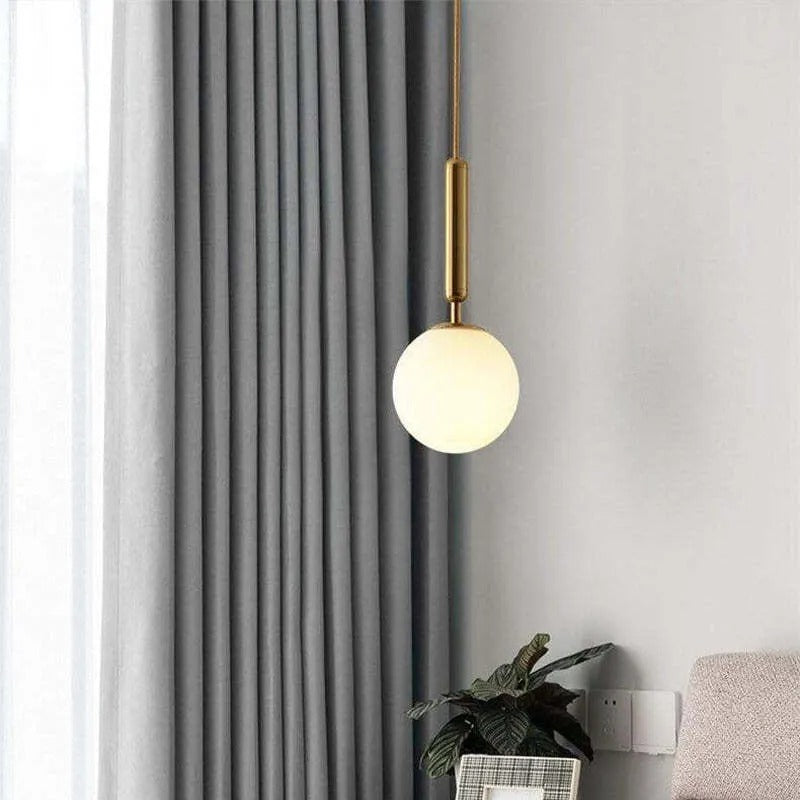 Valentina Modern LED Pendelleuchte Kugel Weiß Ess/Schlafzimmer Metall/Glas