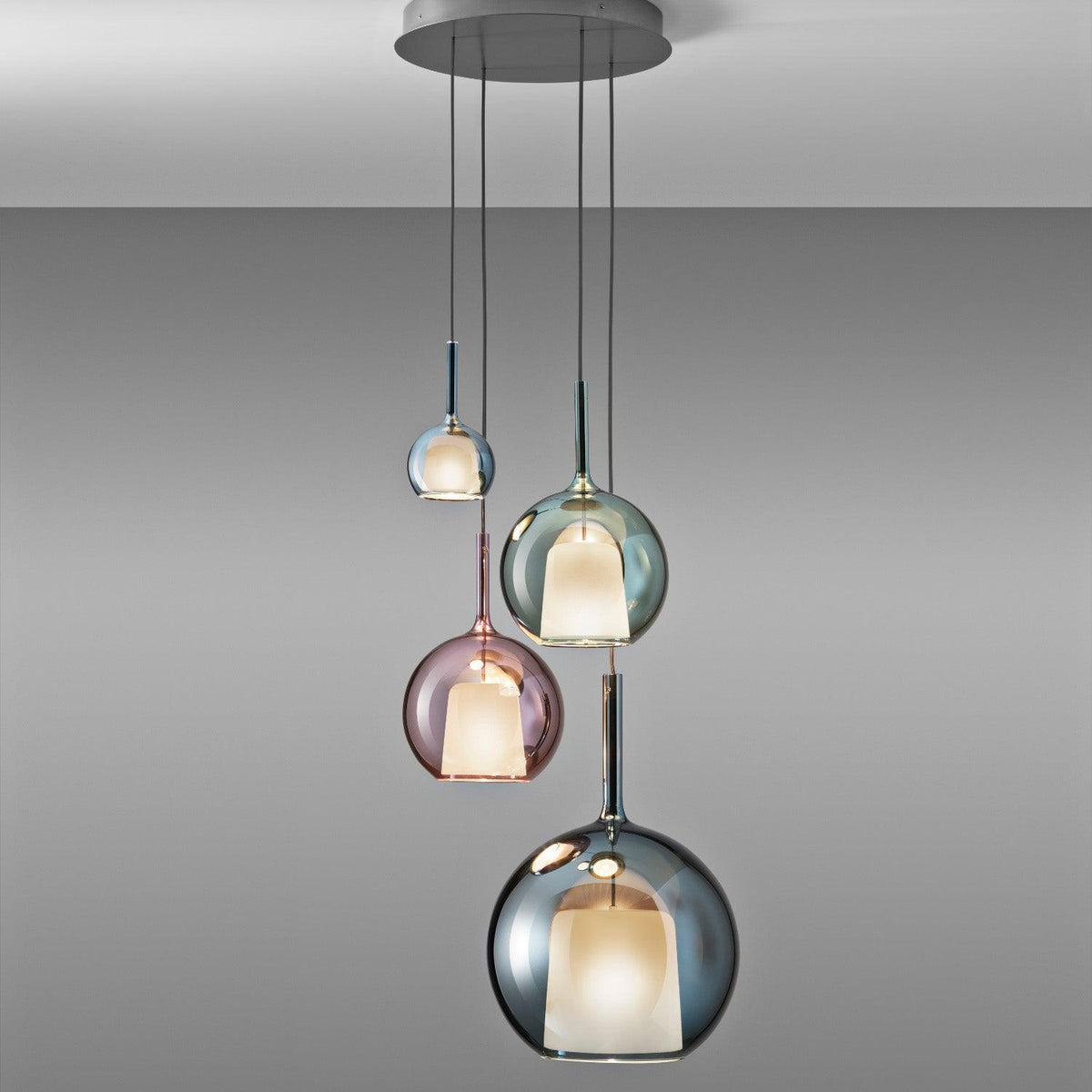 Lioranira Pendelleuchte Rauchglas Transparent Rund