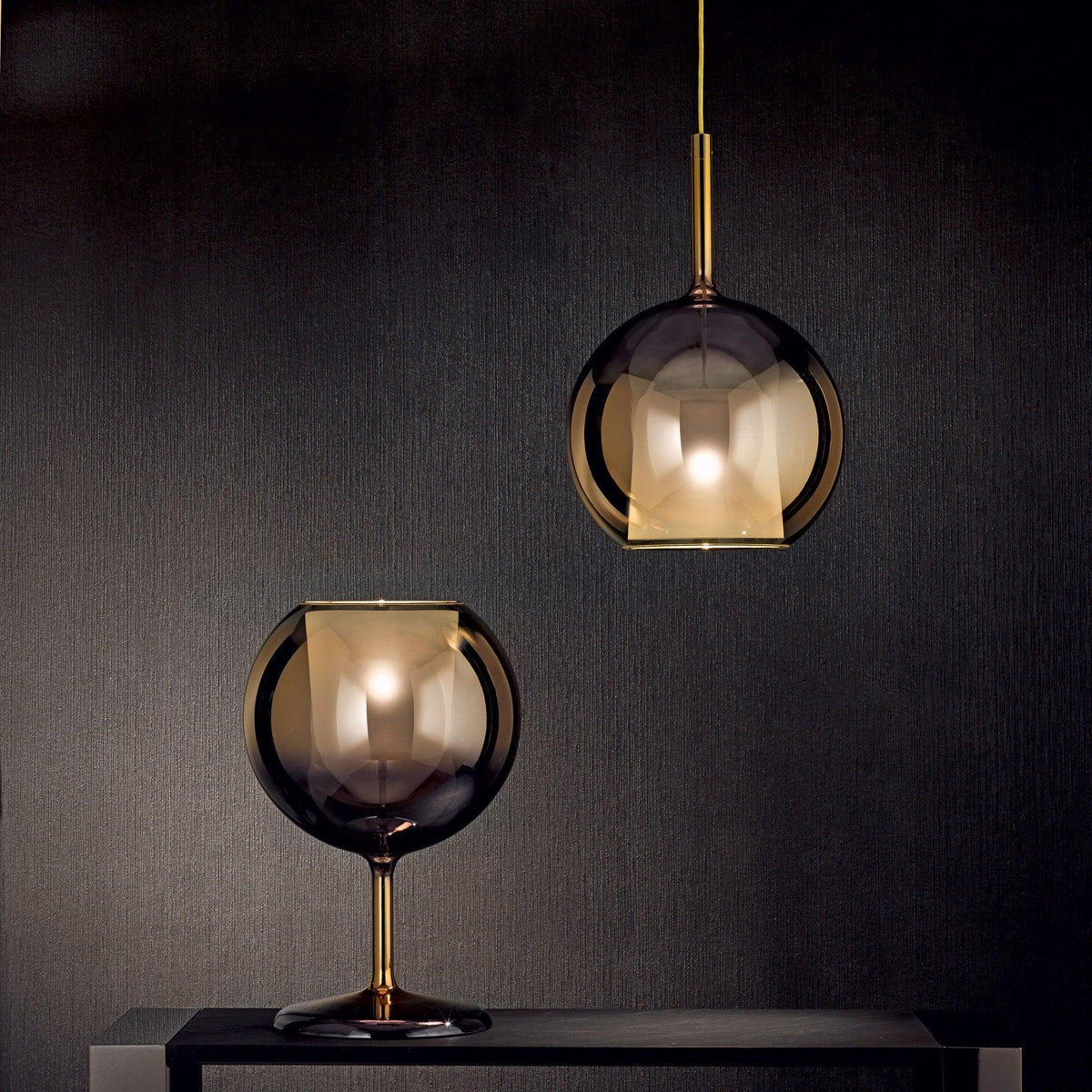Lioranira Pendelleuchte Rauchglas Transparent Rund