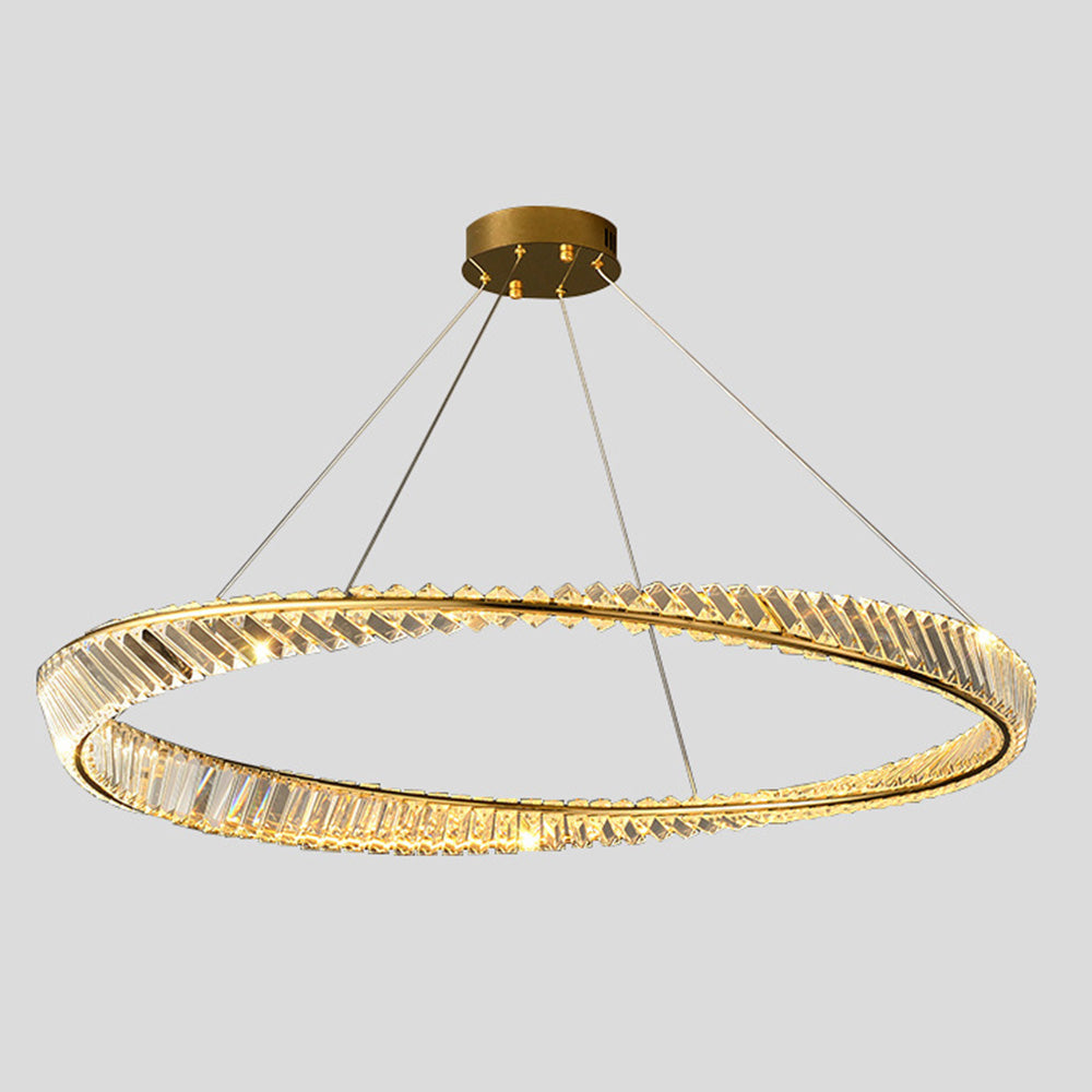 Kristy   Kronleuchter luxuriös Rund LED Gold Glas Schlaf/Wohnzimmer