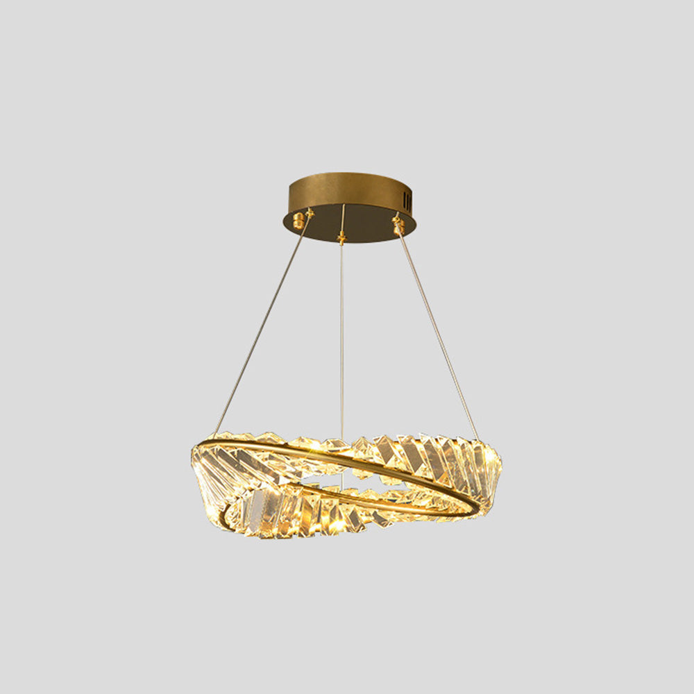Kristy   Kronleuchter luxuriös Rund LED Gold Glas Schlaf/Wohnzimmer