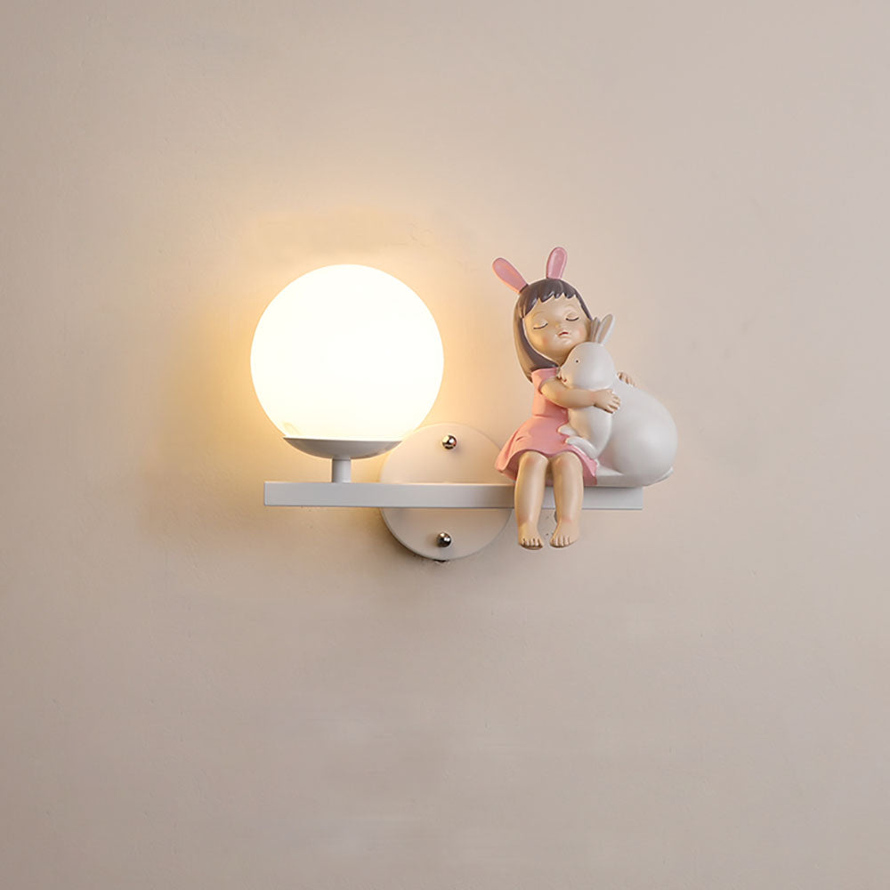 Aria Nordisch Wandleuchte, Weiß/Rosa, Innen, Kinderzimmer