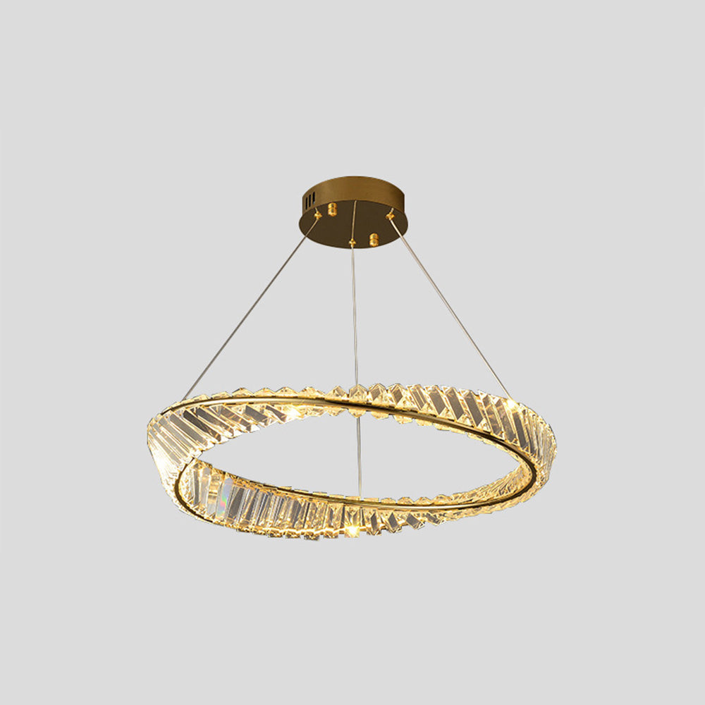 Kristy   Kronleuchter luxuriös Rund LED Gold Glas Schlaf/Wohnzimmer