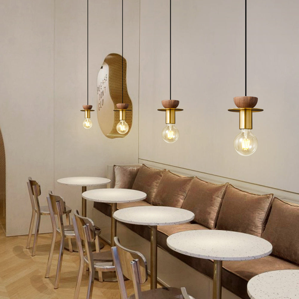 Valentina Modern Pendelleuchte Kupfer Walnuss Schlafzimmer Esszimmer