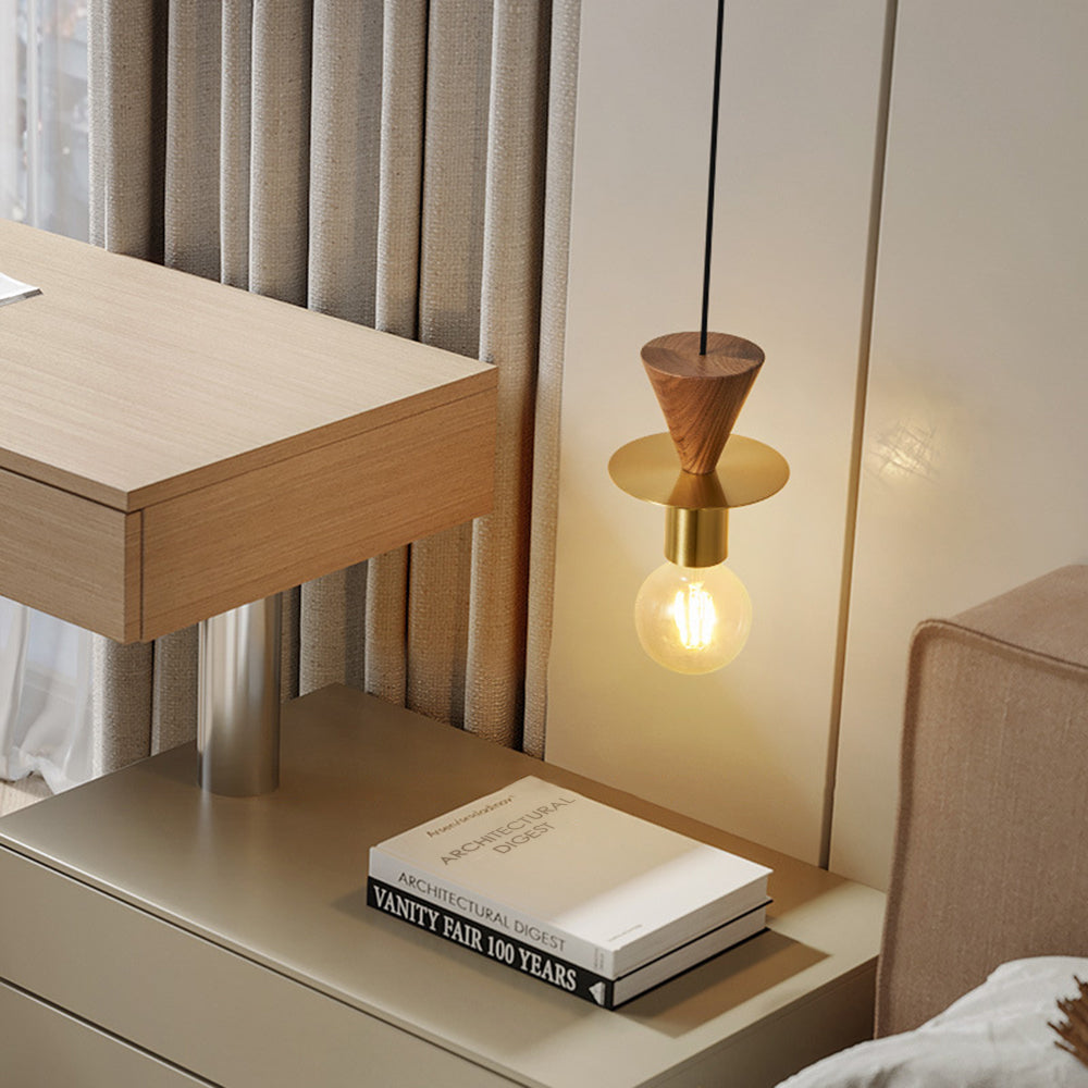 Valentina Modern Pendelleuchte Kupfer Walnuss Schlafzimmer Esszimmer