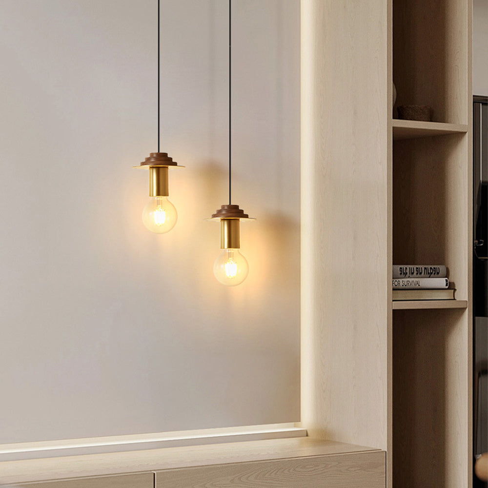 Valentina Modern Pendelleuchte Kupfer Walnuss Schlafzimmer Esszimmer