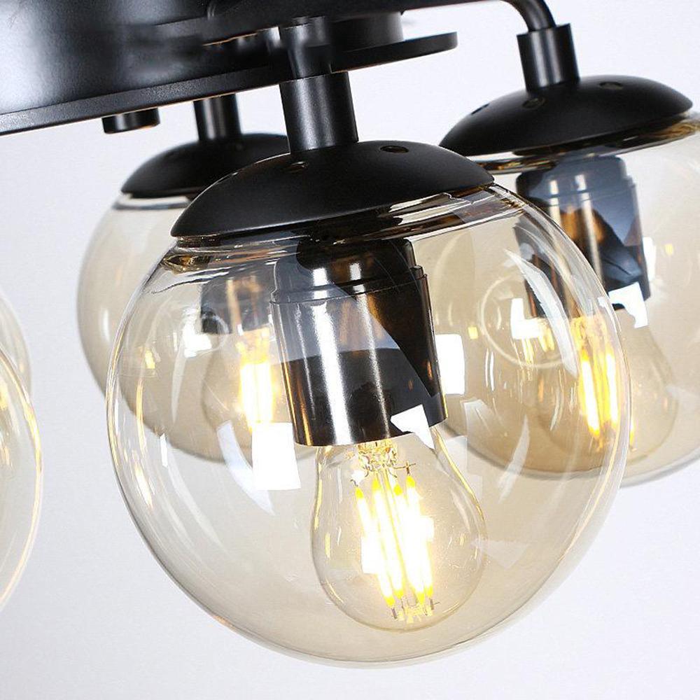 Zazoren Vintage Schwarz Glas Deckenventilator mit Beleuchtung