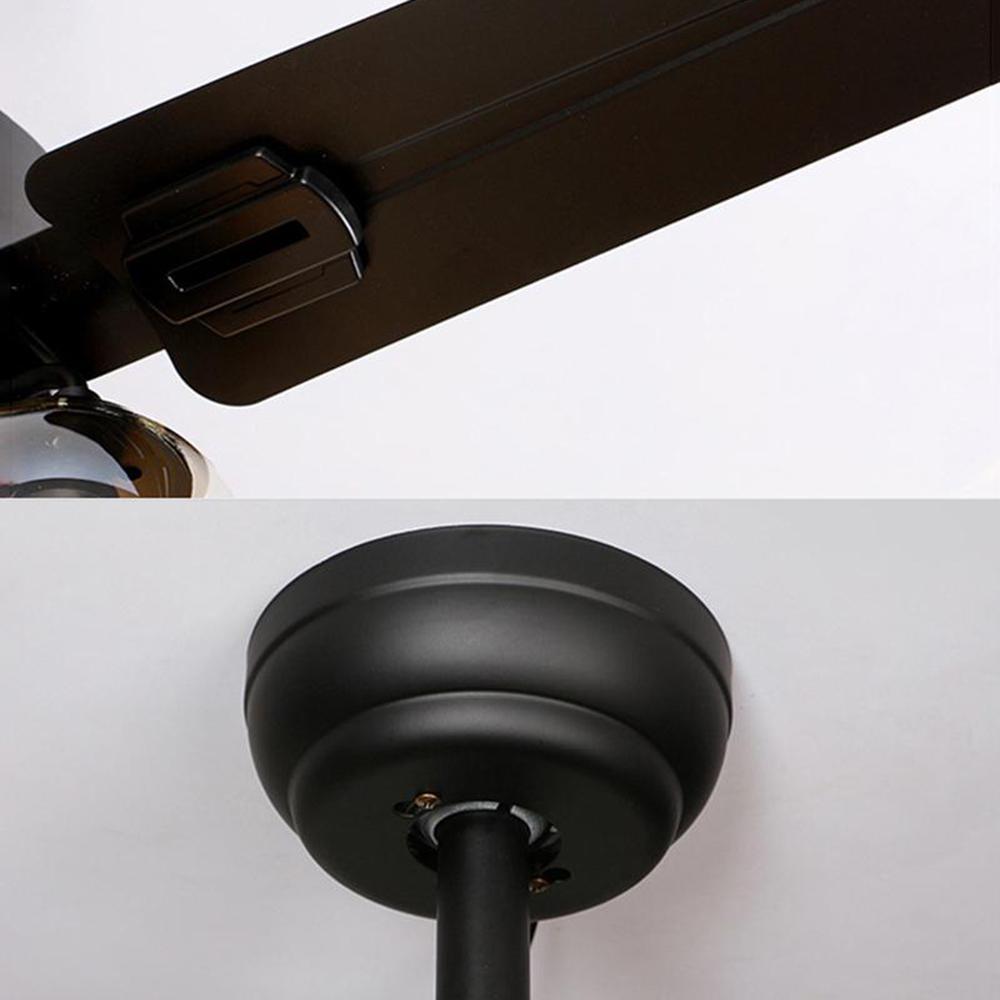 Zazoren Vintage Schwarz Glas Deckenventilator mit Beleuchtung