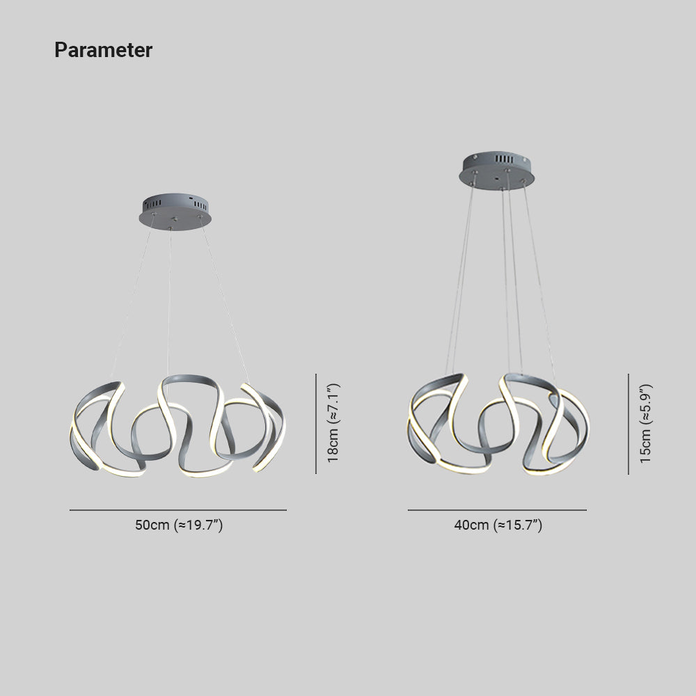 Arisha Lotus Design Pendelleuchte  LED Unregelmäßige Blume Gold/Silber