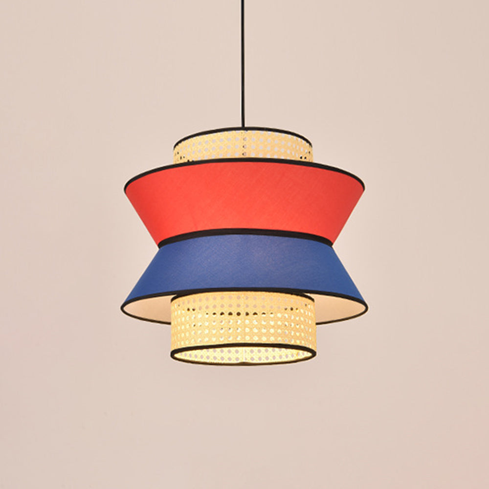 Valentina Vintage LED Pendelleuchte Orange/Dunkelblau Wohnzimmer Metall Durchmesser